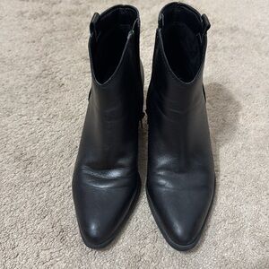 Naturalizer Black Leather Ankle Boots - 7